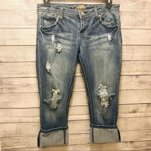 Distressed Cuffed Jeans Size 11